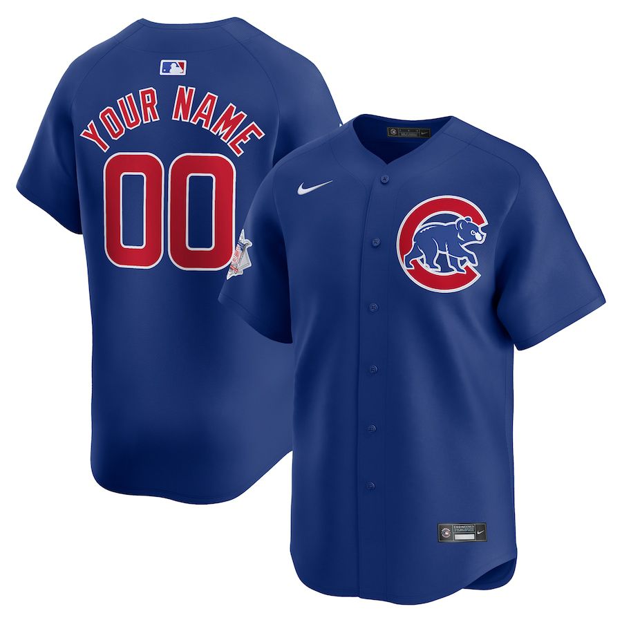 Men Chicago Cubs Nike Royal Alternate Limited Custom MLB Jersey->->Custom Jersey